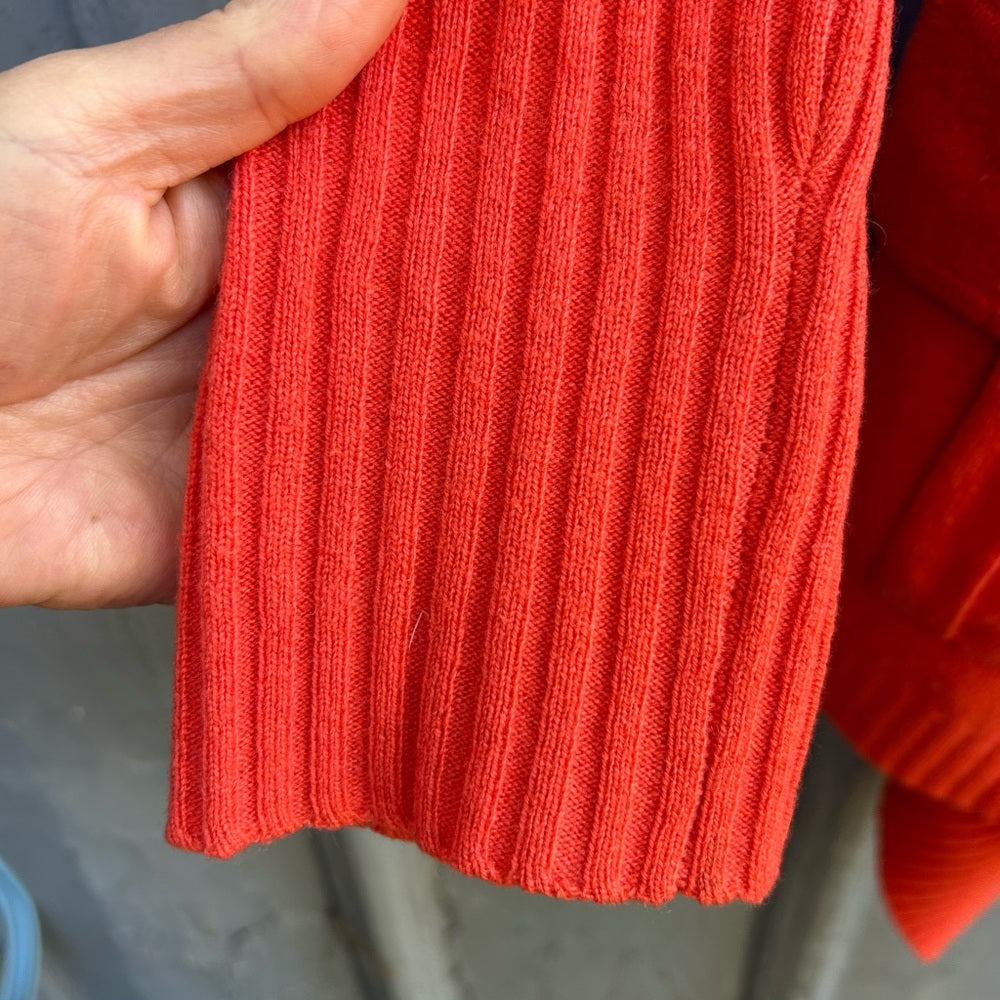 Autumn Cashmere Orange Waterfall Cardigan, size xs