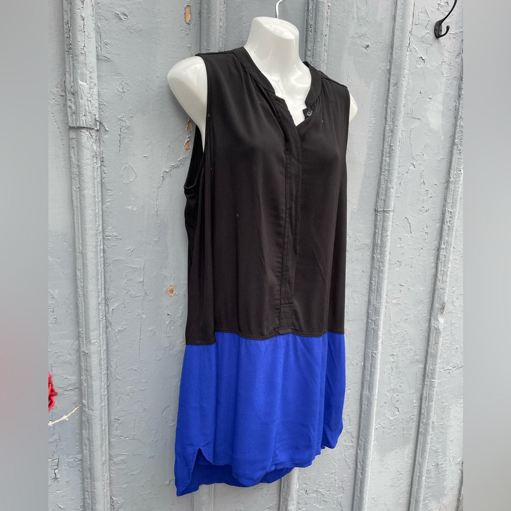 Madewell Colorblock Black and Blue Dress, size Large