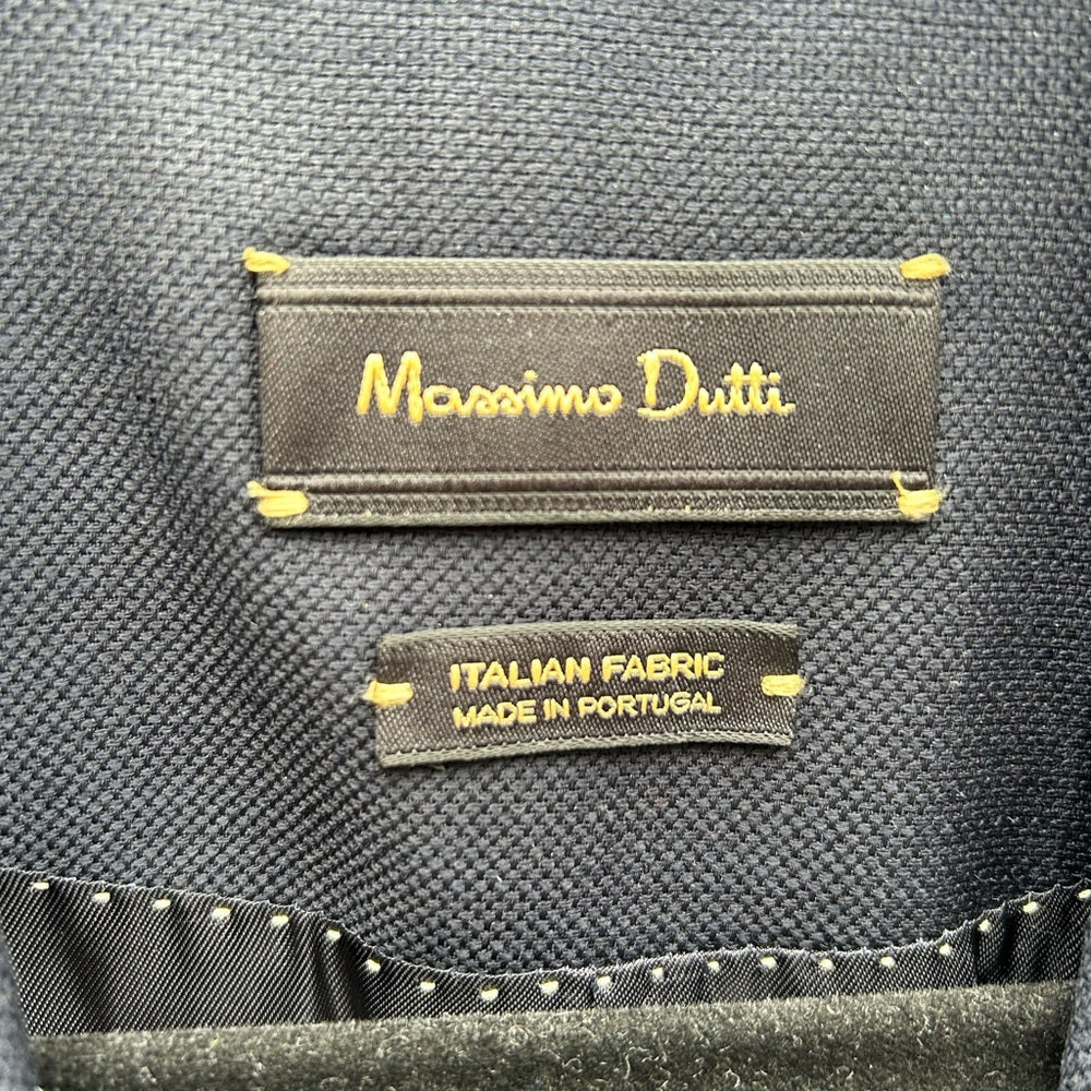 Massimo Dutti Navy Wool Crepe Blazer, size 6