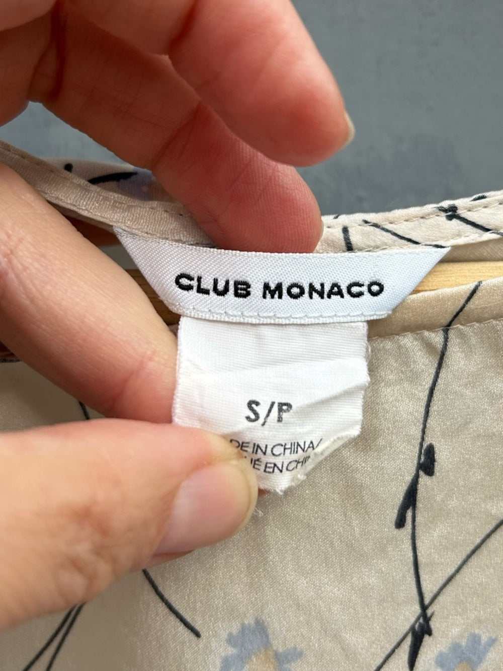 Club Monaco Cream Blossom Blouse, Small