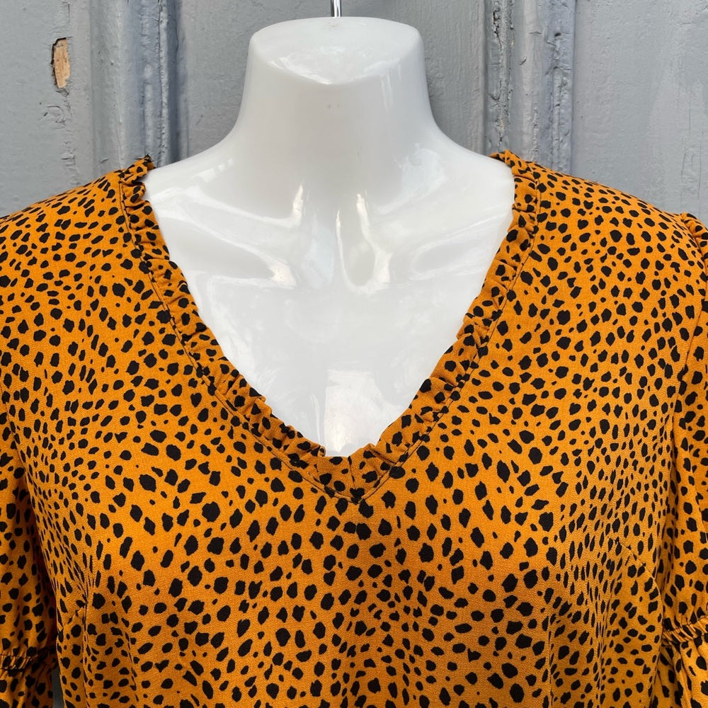 TopShop Cheetah Print Blouse, size 4