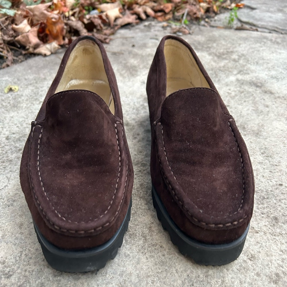 Ron White Rita Brown Suede Loafer, size 38.5 (7.5 US)