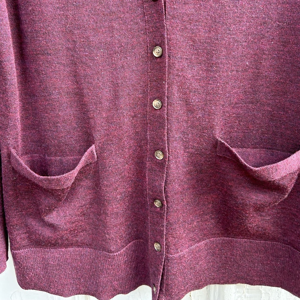 Banana Republic Burgundy Cardigan Sweater, Small