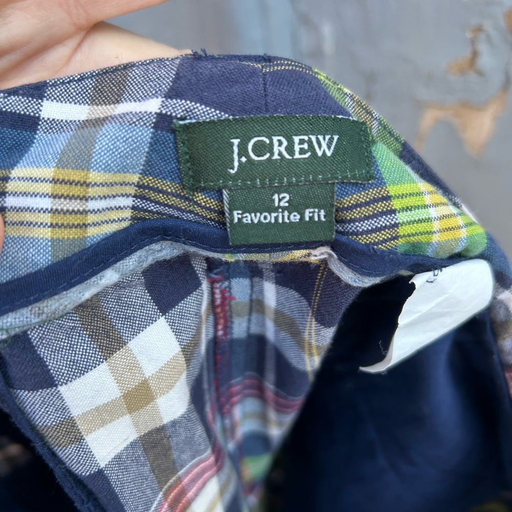 J Crew Cotton Favourite Fit Plaid Shorts, size 12