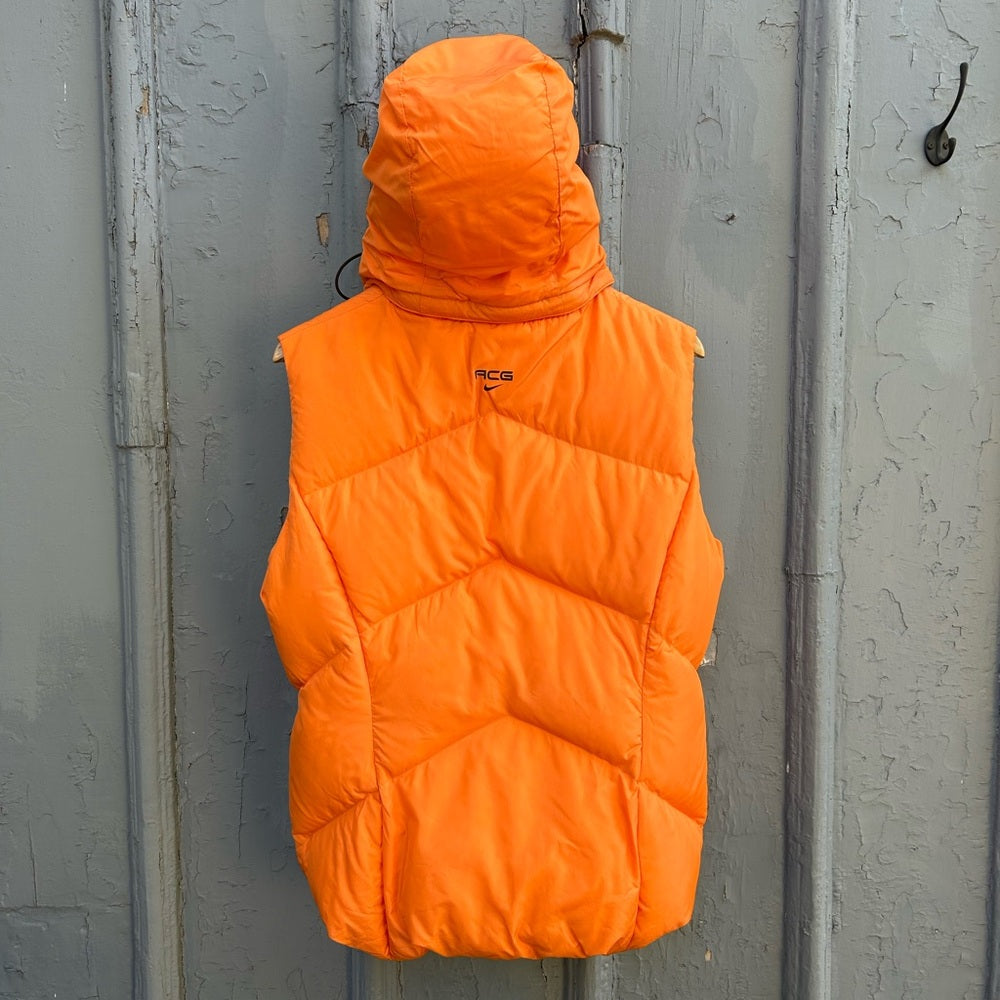 Nike ACG orange Goose Down vest, size M