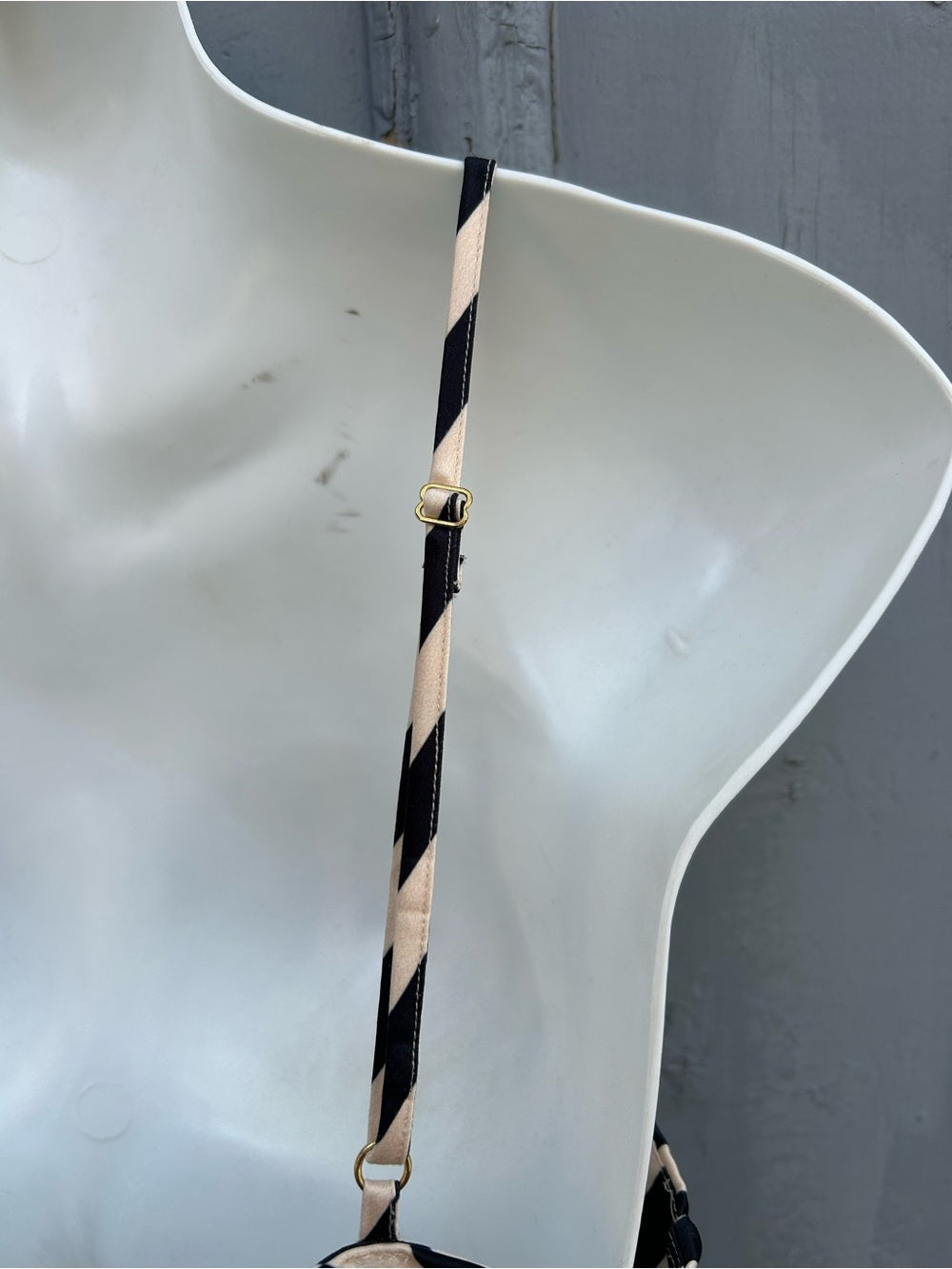 Shona Joy black & white Striped Satin Slip dress, size 4