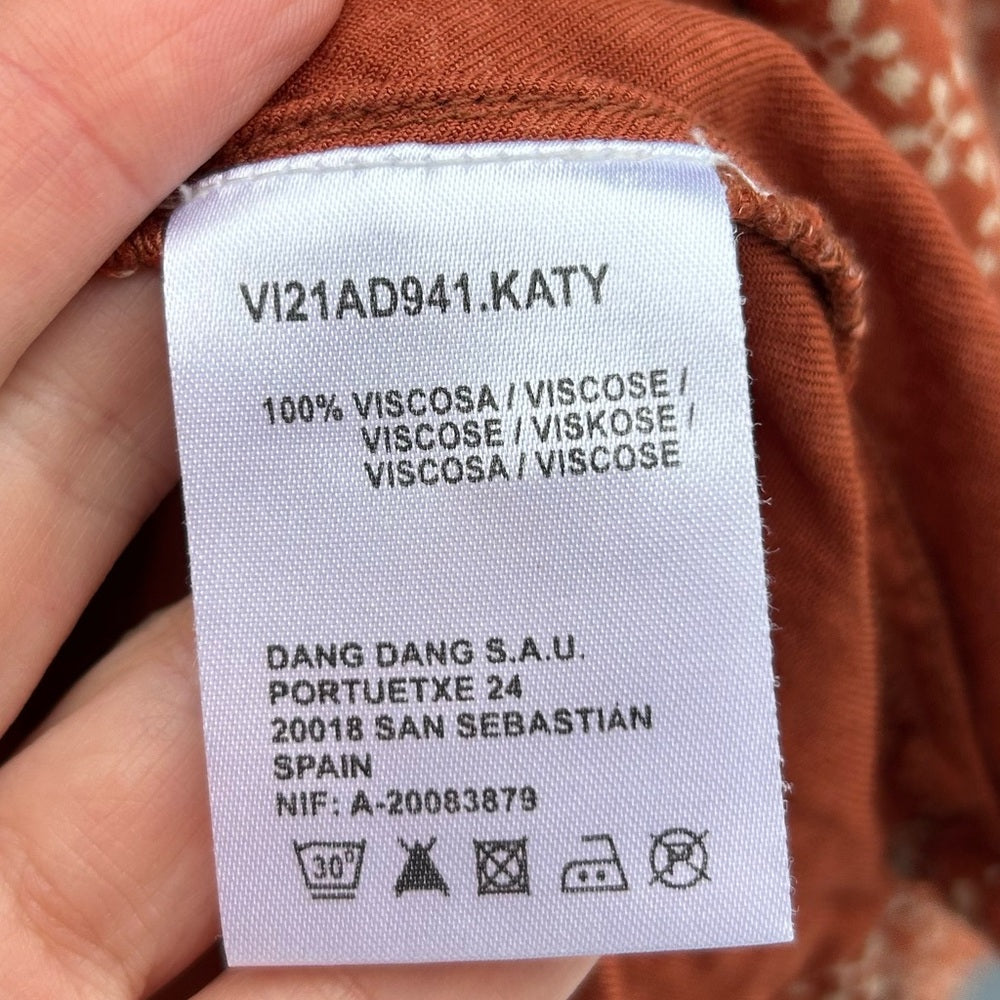 Indi & Cold Burnt Orange Katy Boho Blouse, size M