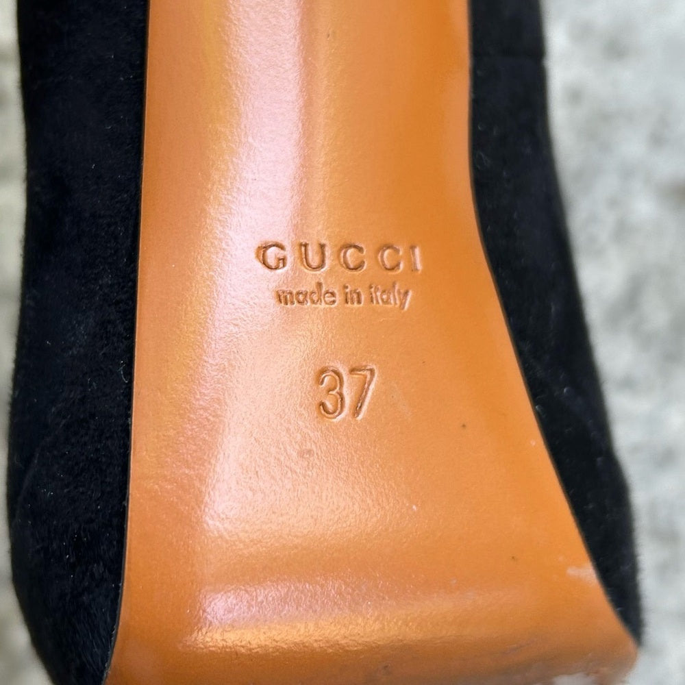 Gucci Kid Scamosciato Cuir Platform Heels, size 37