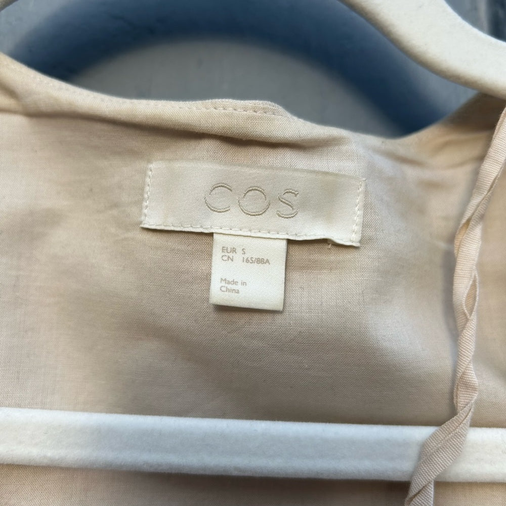 COS Organic Cotton Collarless Coat, Small
