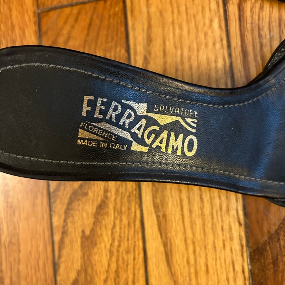 Salvatore Ferragamo Strappy Kitten Heel Sandals, size 8