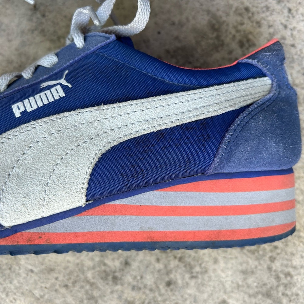 Puma Classic Wedge Carolina Stripe, size 9