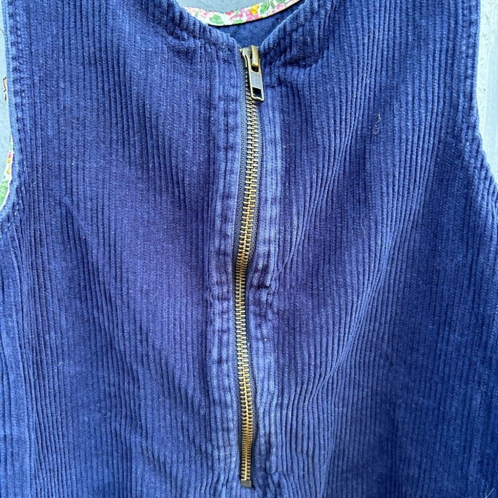 Mini Boden Navy Pocket Cord Pinafore dress, size 8/9