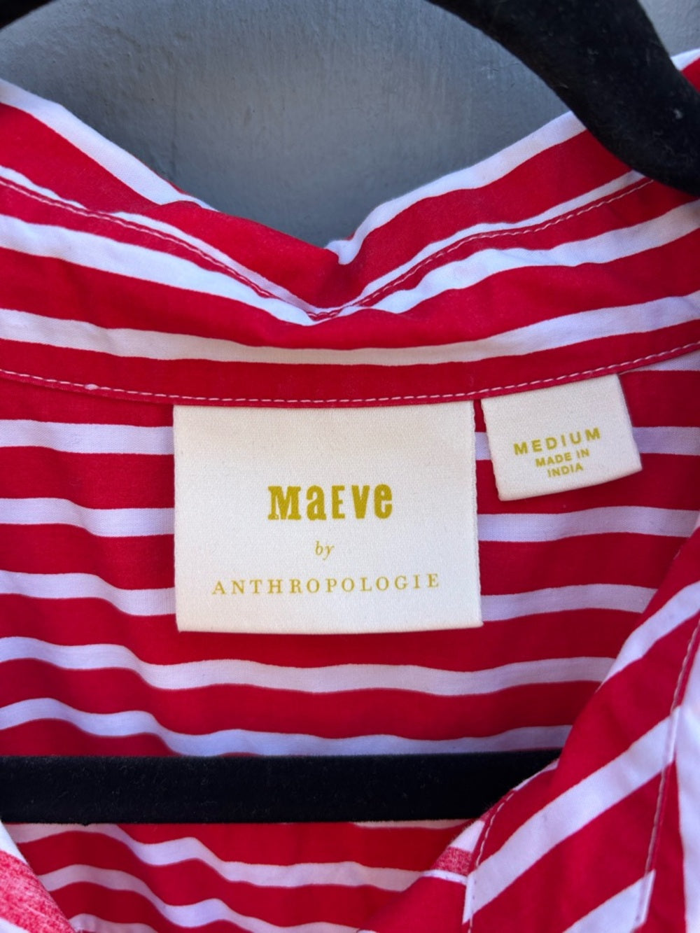 Maeve Red Kiana Striped Shirt dress, size M