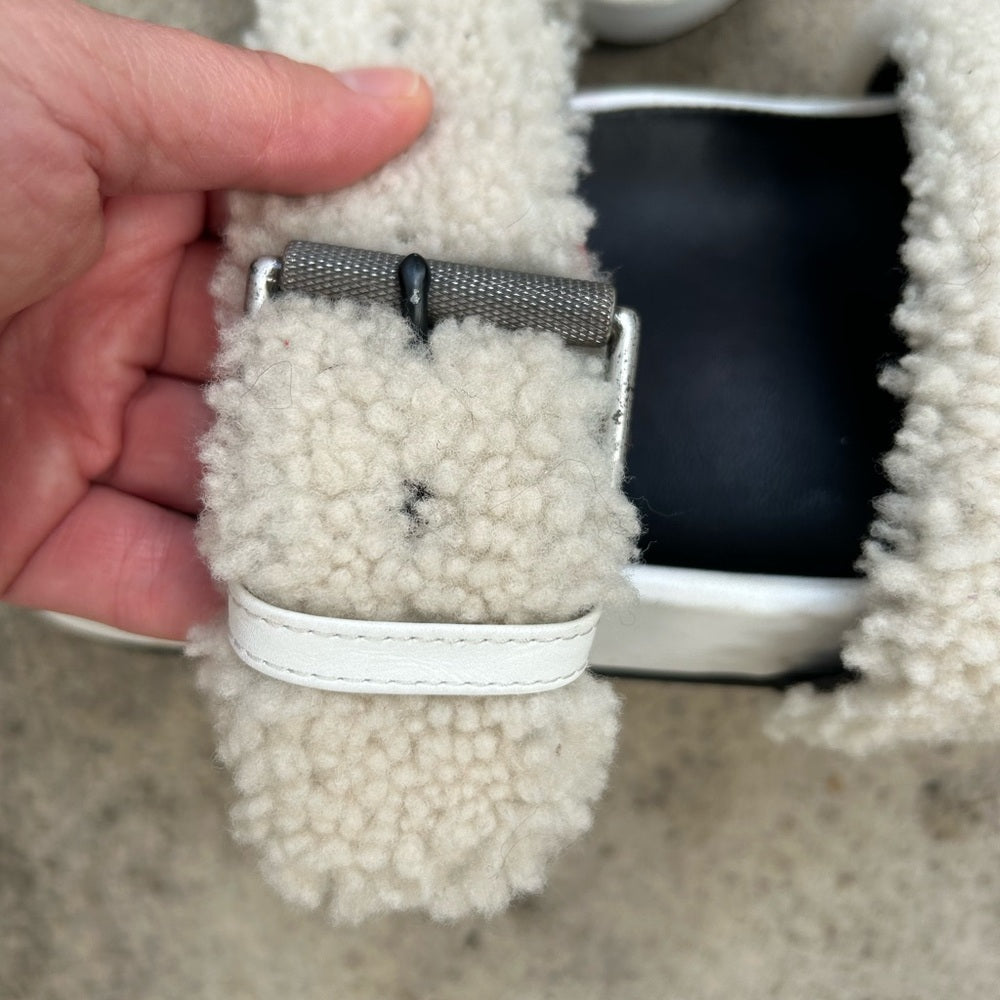 rag & bone Fluffy Shearling Evin Slide Platforms, size 38