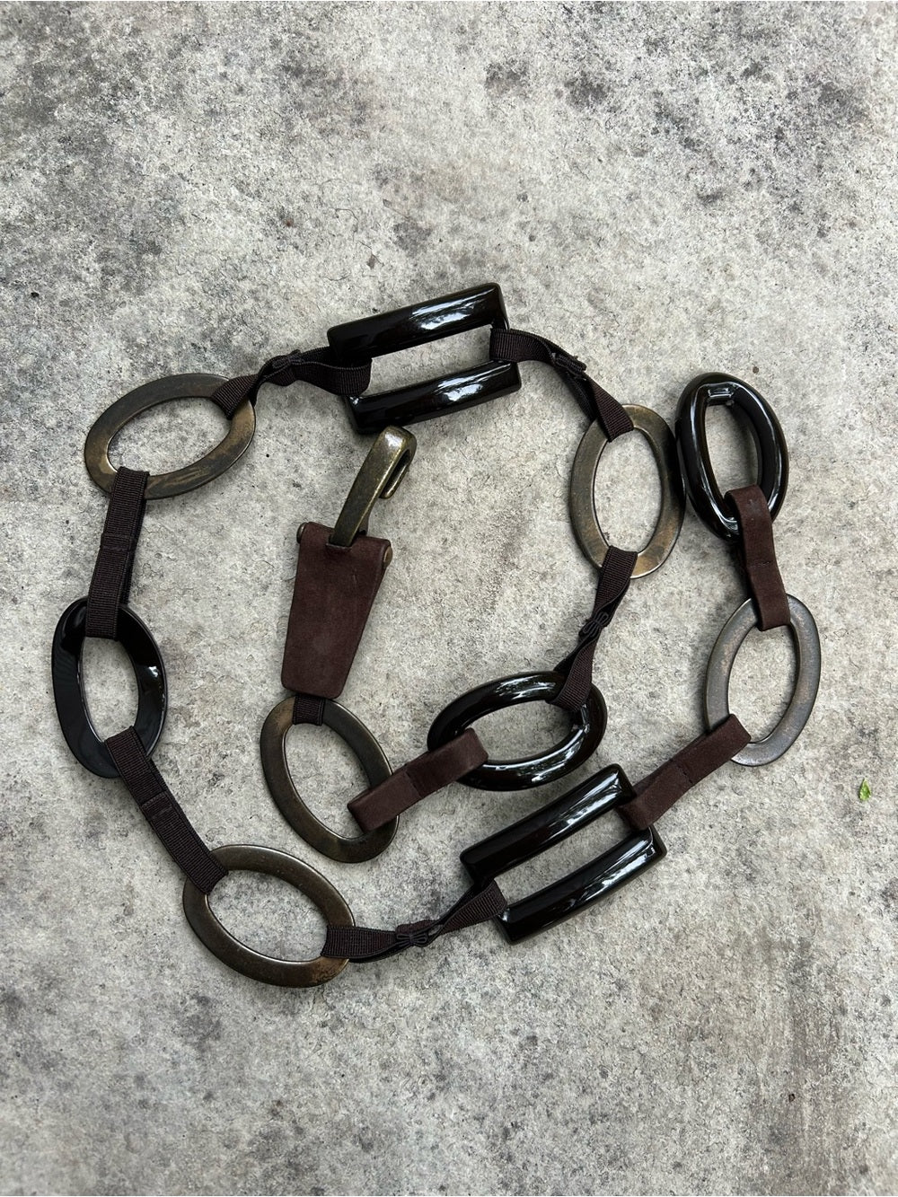 Suzi Roher Leather Chain Belt, OS
