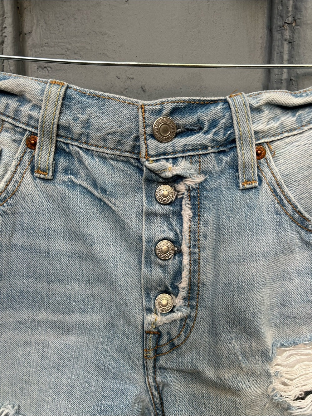 Levi’s 501 North Beach Noise Denim Jean Shorts, Size 27
