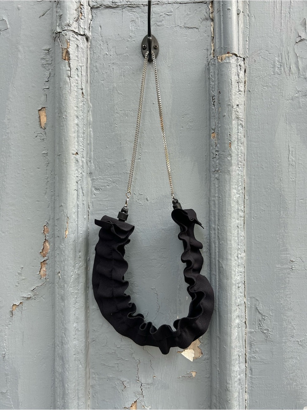 Marie Saint Pierre Black Ruffle Necklace, OS