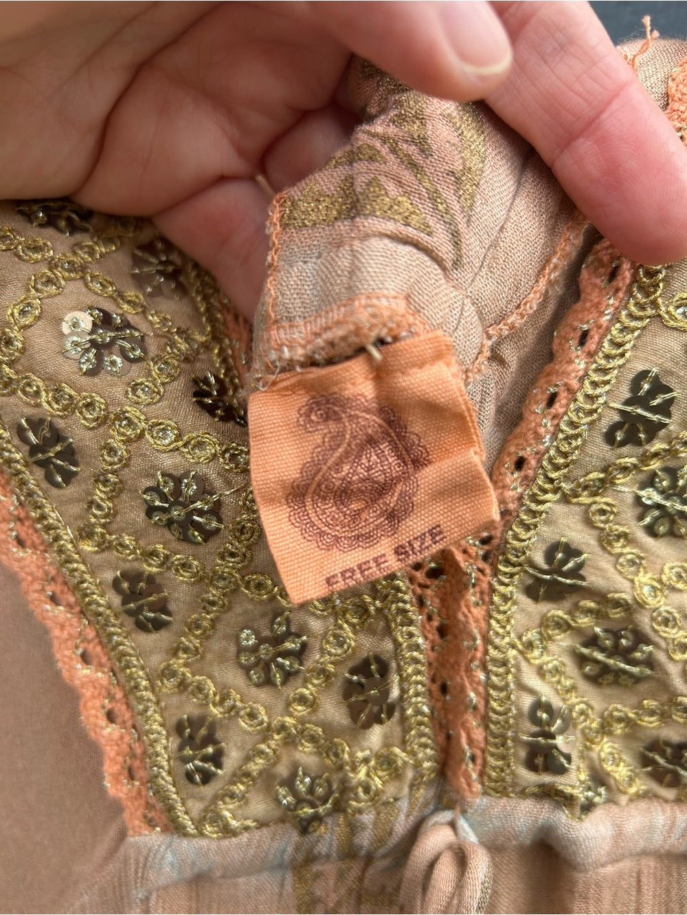 Indian Blue & Desert Rose Dress, free size (M)