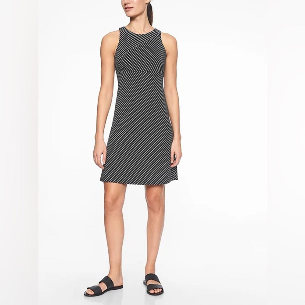 Athleta Santorini High Neck Mix Stripe Dress, Small