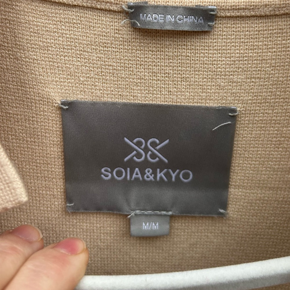 Soia & Kyo Cream Aster Long Wrap Front Cardigan, size M