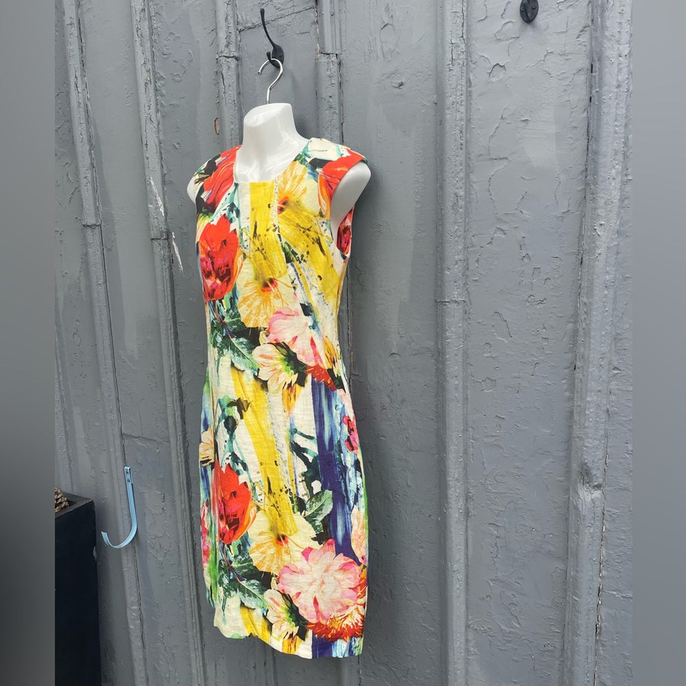 SARAR Abstract Linen Dress, size 36