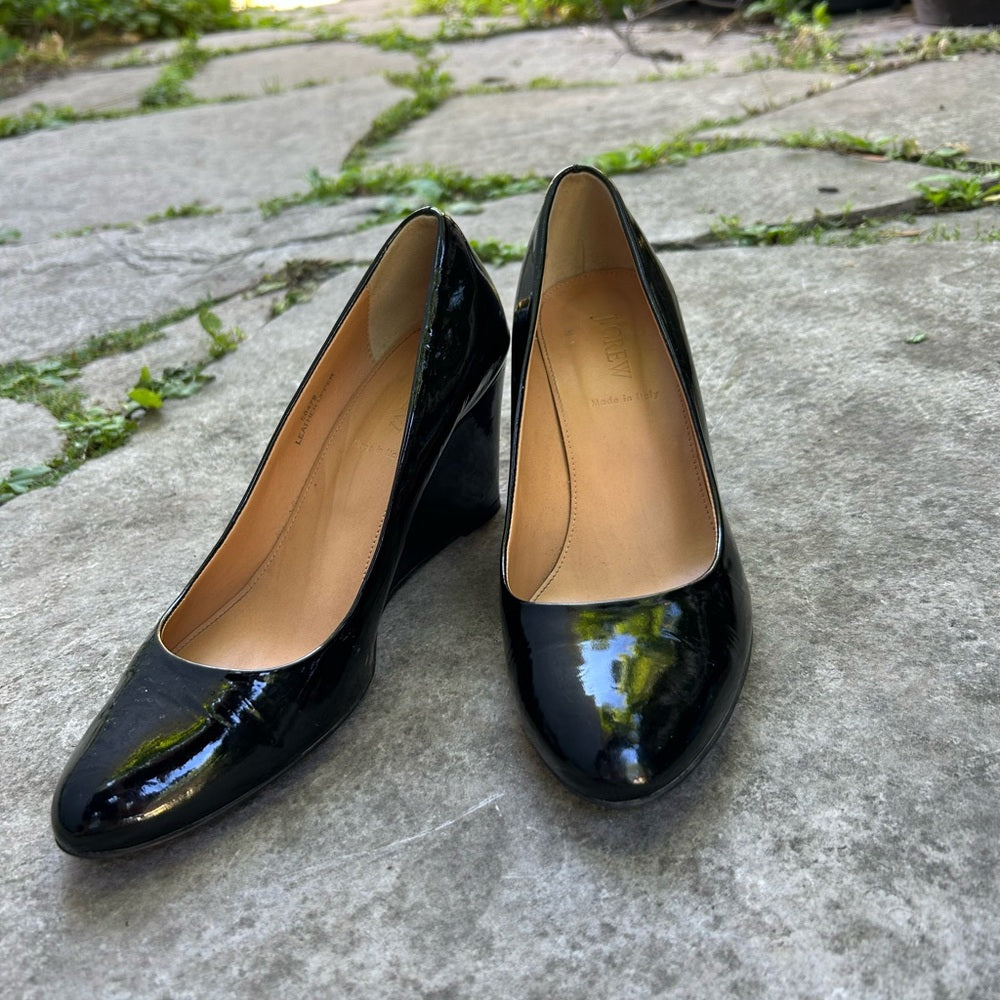 J. Crew Sylvia Patent Leather Wedges size 8.5