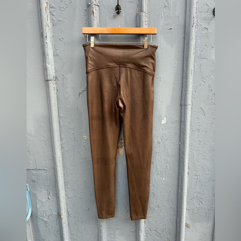 SPANX Brown Faux Leather Legging, size XL