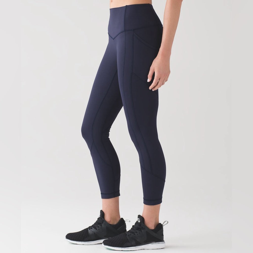 Lululemon navy all the right places crop, size 8