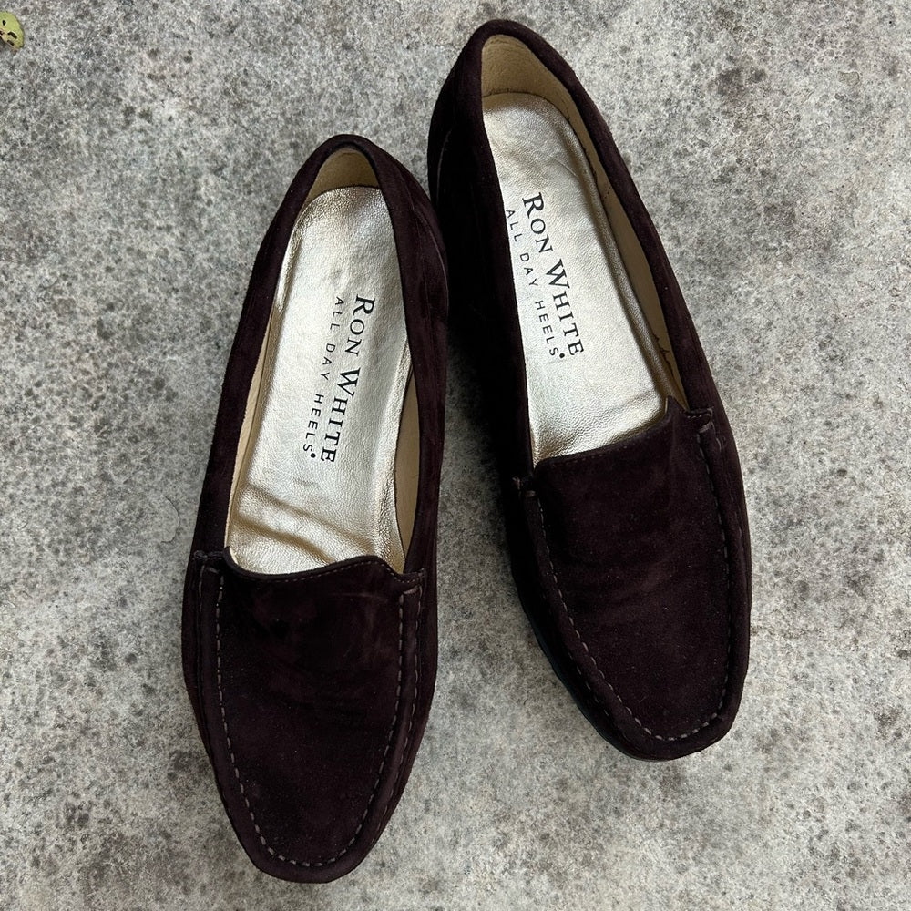 Ron White Rita Brown Suede Loafer, size 38.5 (7.5 US)