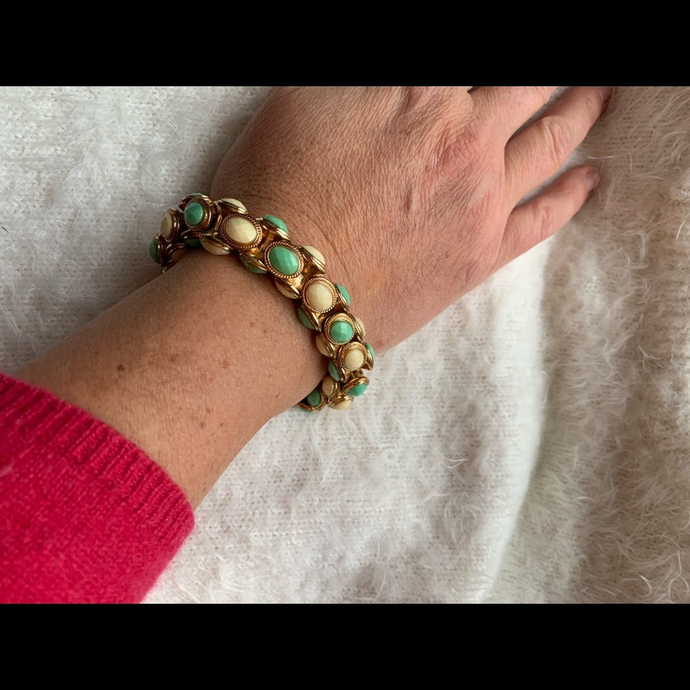 Turquoise & Cream Cabochon bracelet