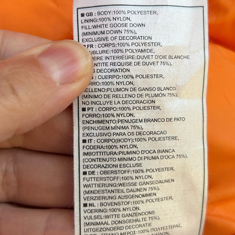 Nike ACG orange Goose Down vest, size M