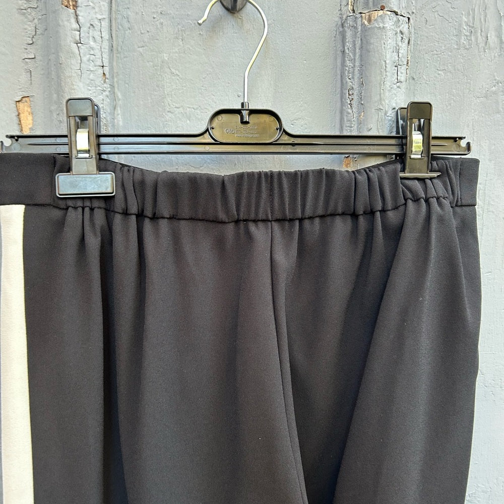 Aritzia Babaton Conan Pant in Black with White Tuxedo Stripe, size 8