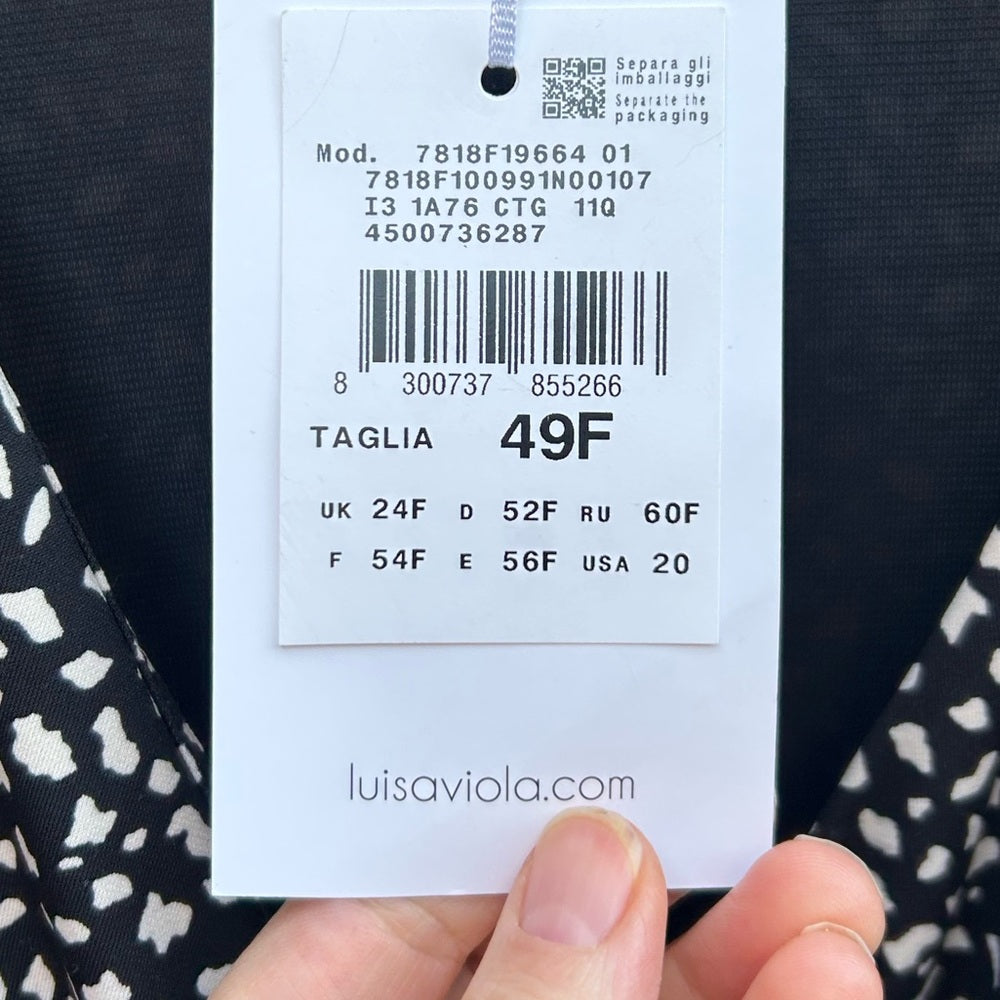 Luisa Viola print wrap front dress, BNWT, size 20