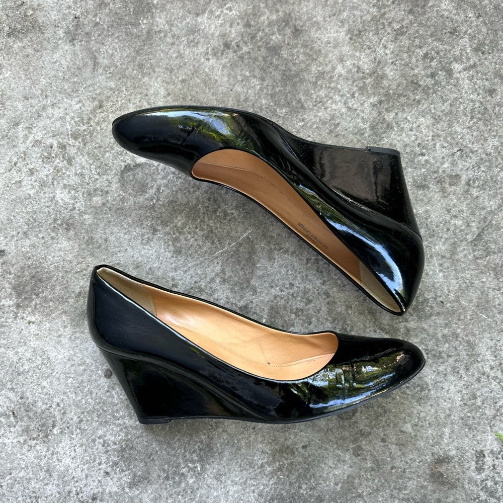 J. Crew Sylvia Patent Leather Wedges size 8.5