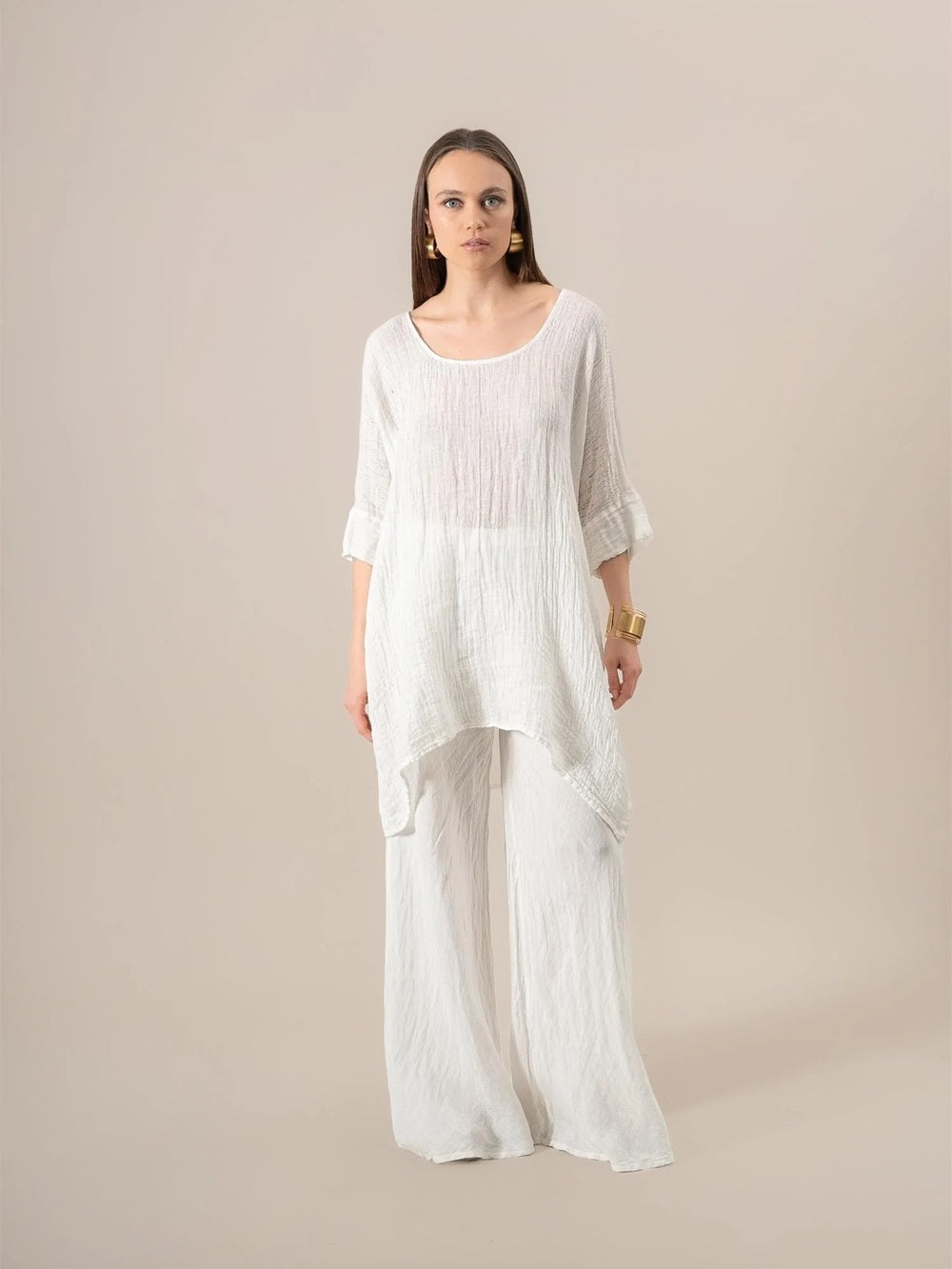 La Bottega di Brunella Linen Casacca Valchiria Tunic Blouse, BNWT, one Size