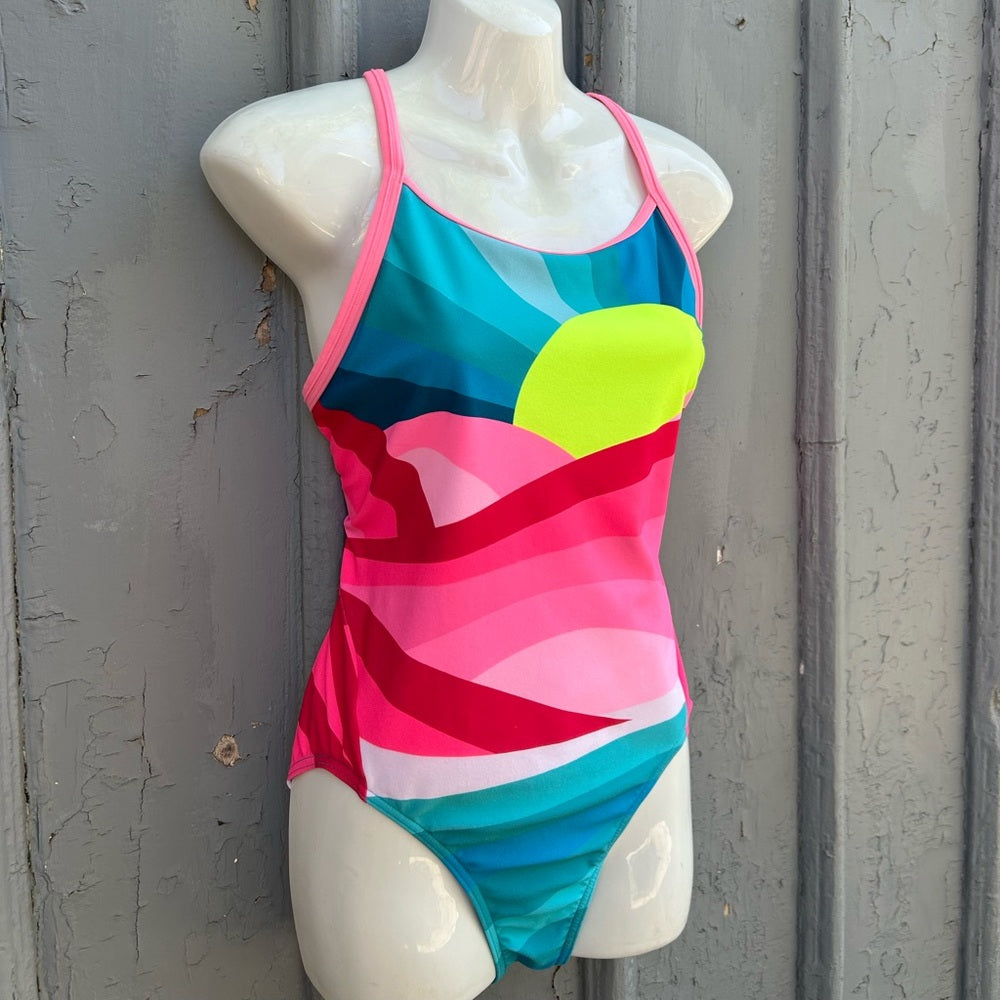Funkita Summit Sunset Diamond Back One Piece, size 34 (US8)