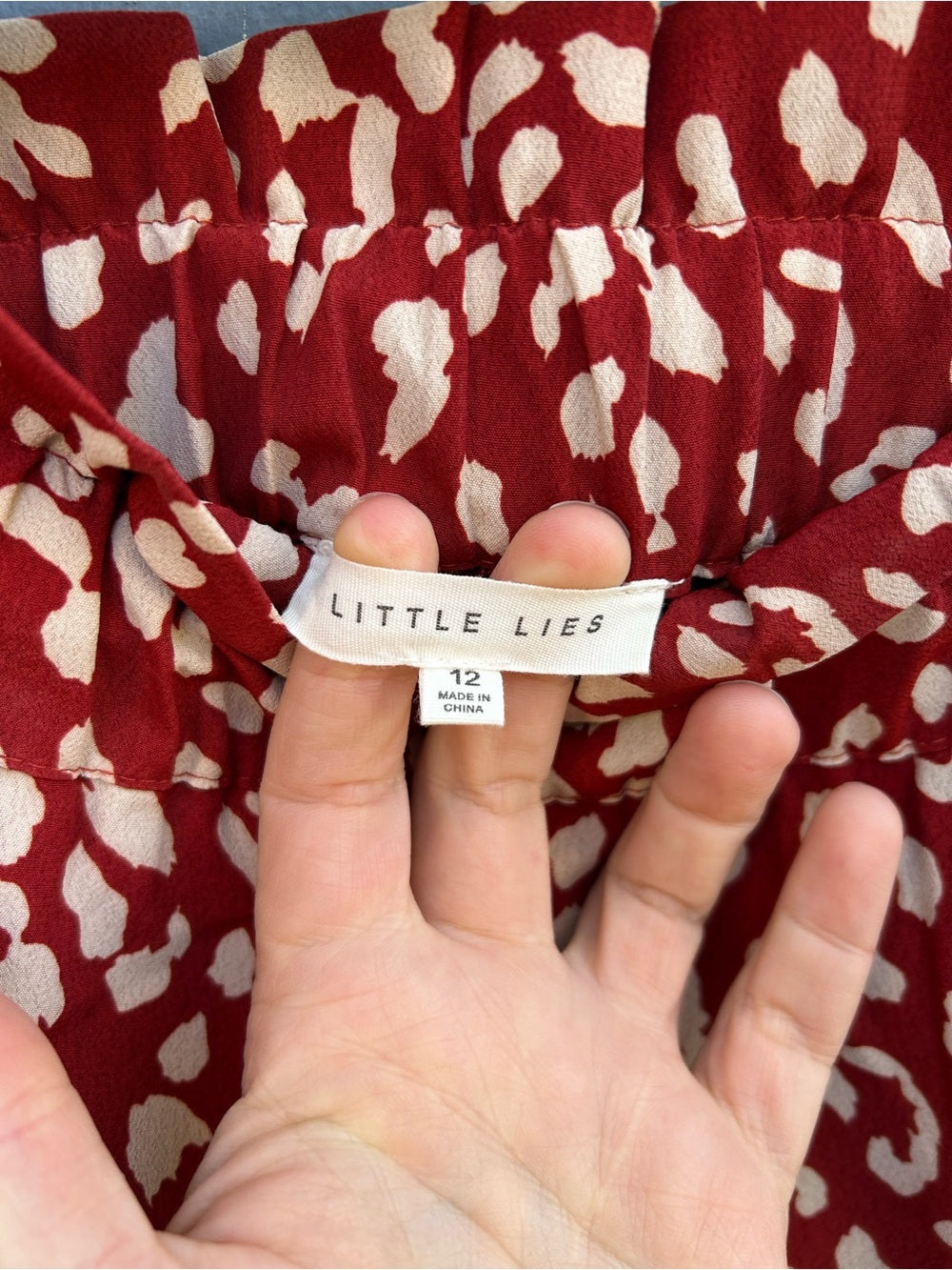 Little Lies Red Leopard Bottoms, size UK 12 (US8)