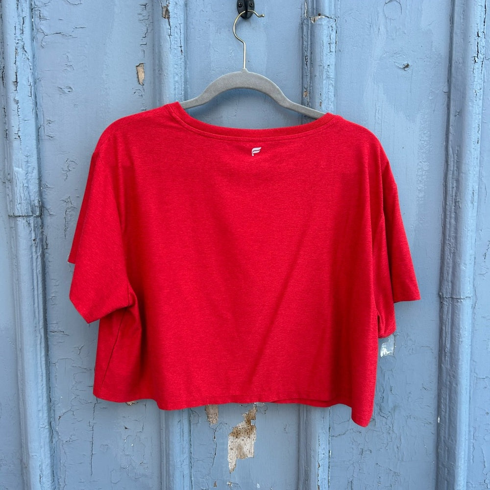 Fabletics red Sarah stretch crop top size L NWT