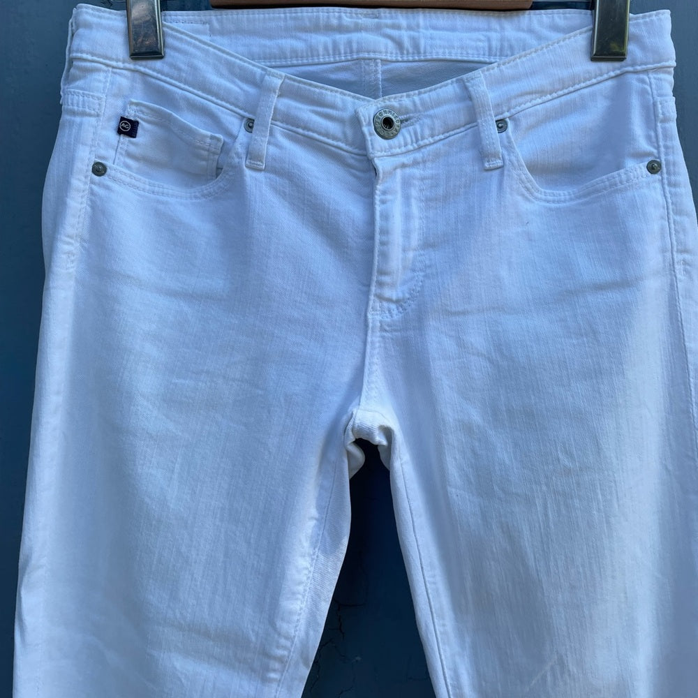 AG Stevie White Ankle Cuffed Jeans, size 26