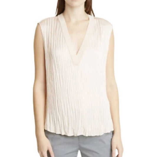 Vince Crushed Sleeveless Blouse, Large