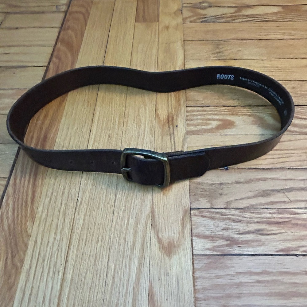 Roots brown leather belt, size 32