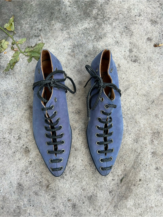 John Fluevog Power Up Engaging Braided Lace up shoe, size 7.5