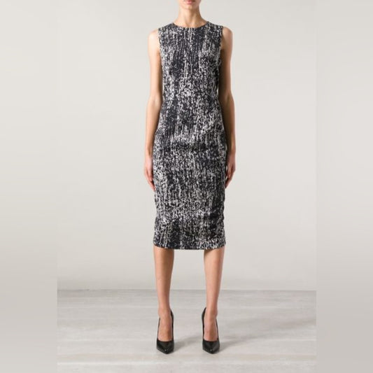 Sportmax Black & White abstract Sleeveless midi dress, BNWT, size 6