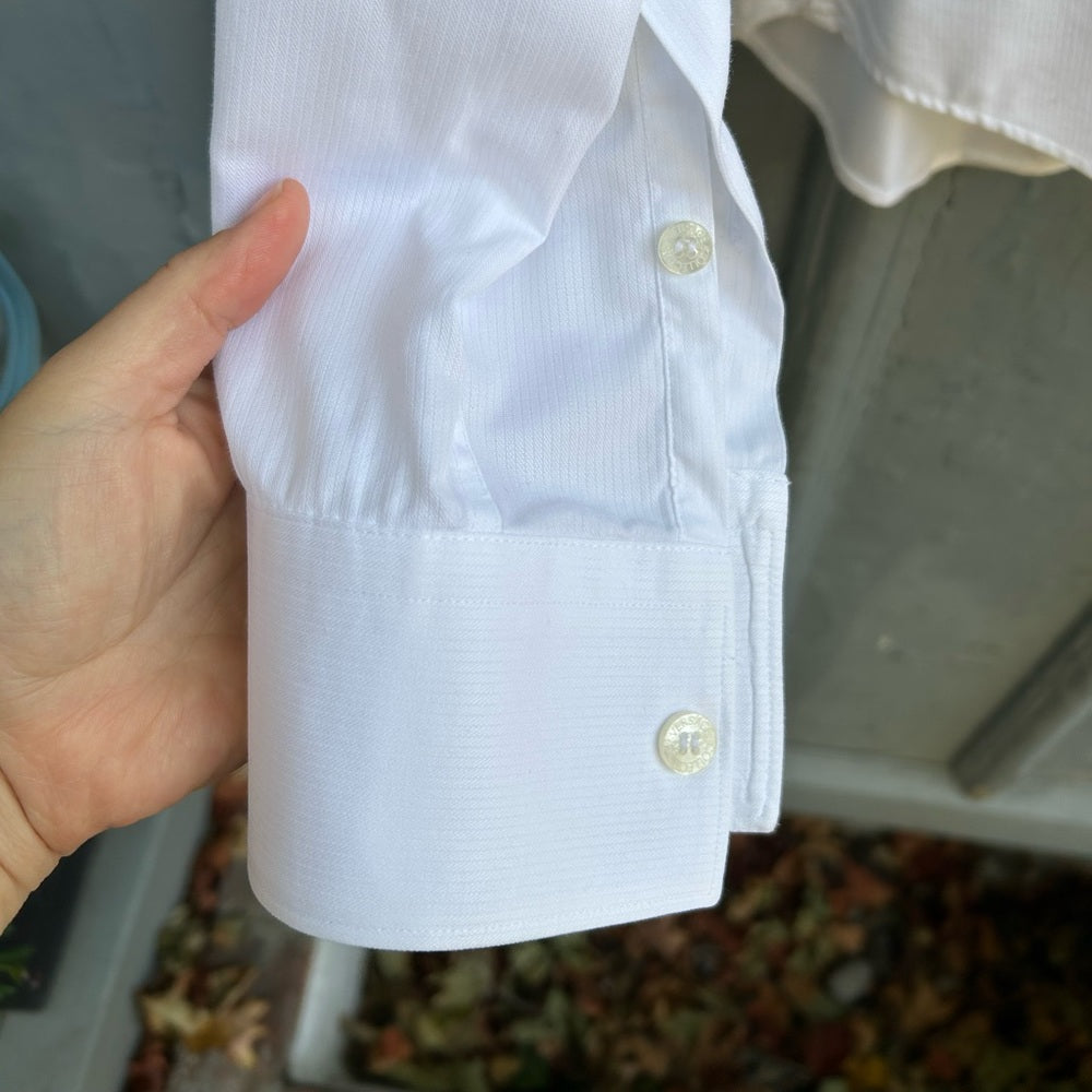 Versace White Pinstripe Dress Shirt, size 15 1/4”