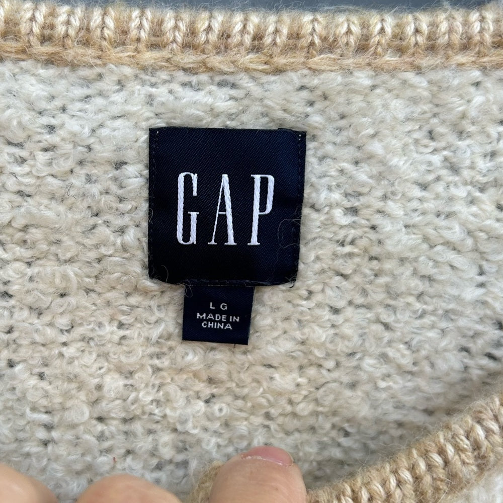 Gap Boucle Cropped Sweater Jacket, size Large