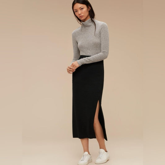 Aritzia Wilfred Free Black Shields Skirt, Size M