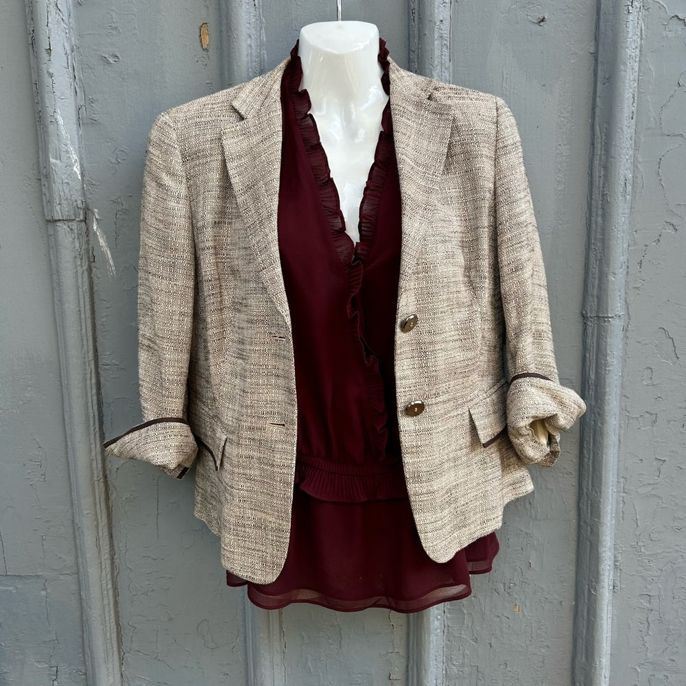 Max Mara Grey Tweed Blazer, approx size M