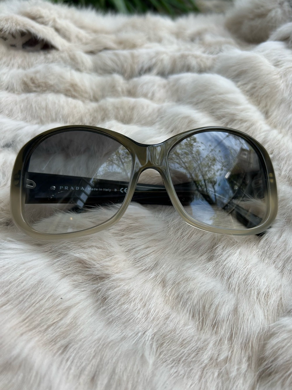 Prada Black Grey Large Gradient Sunglasses