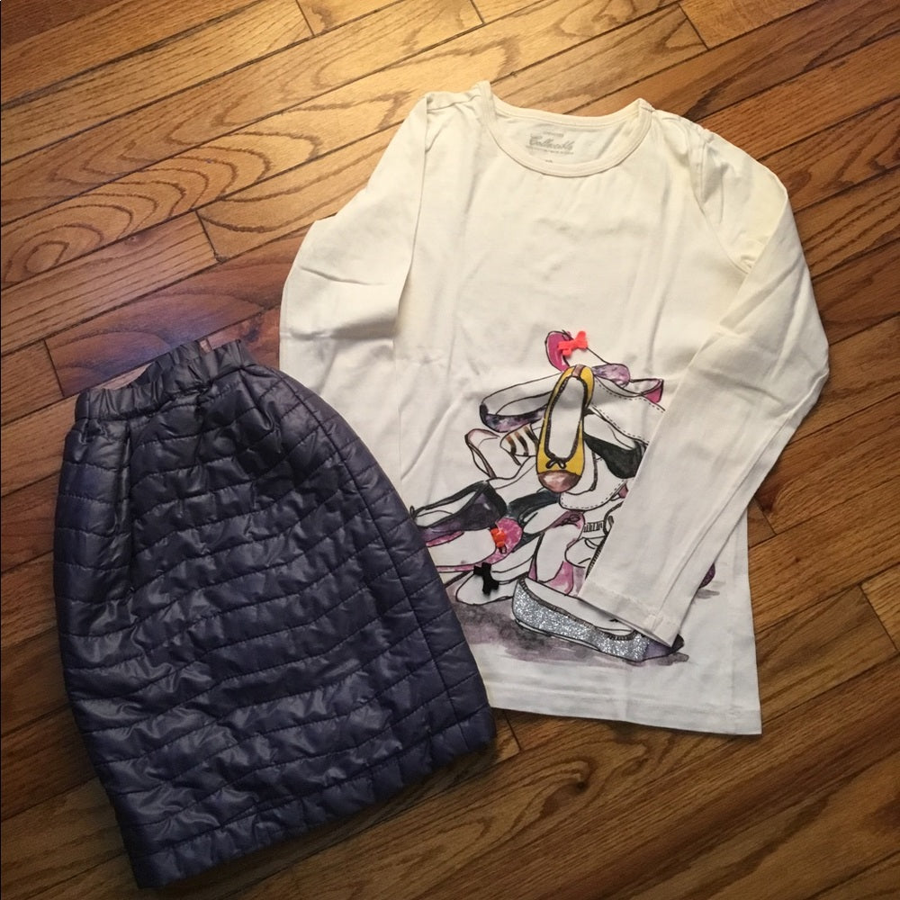 Crewcuts skirt & tee outfit bundle, girls size 10