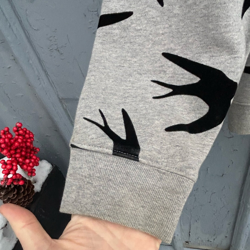 MCQ Alexander MCQueen Swallow Print Sweatshirt, size Small